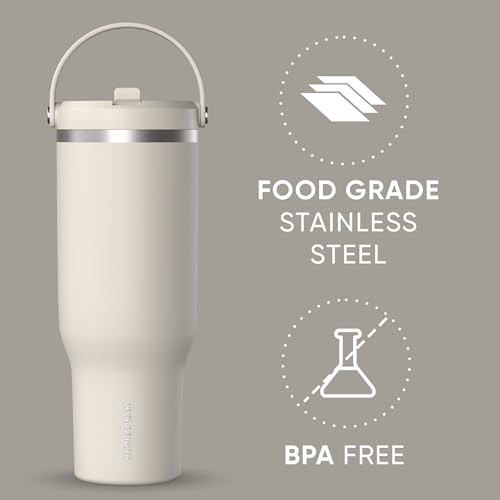 Hydrapeak Nomad 24 oz Tumbler with Handle and Straw Lid, Leakproof, Double Insulated, 24oz Cup Stainless Steel (Blush)