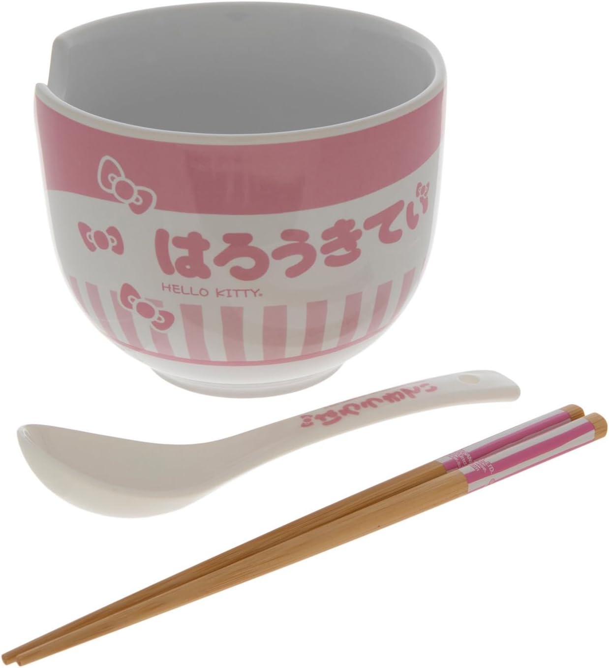Hobby Lobby Hello Kitty Ceramic Ramen Bowl Set with Chopsticks and Spoon
