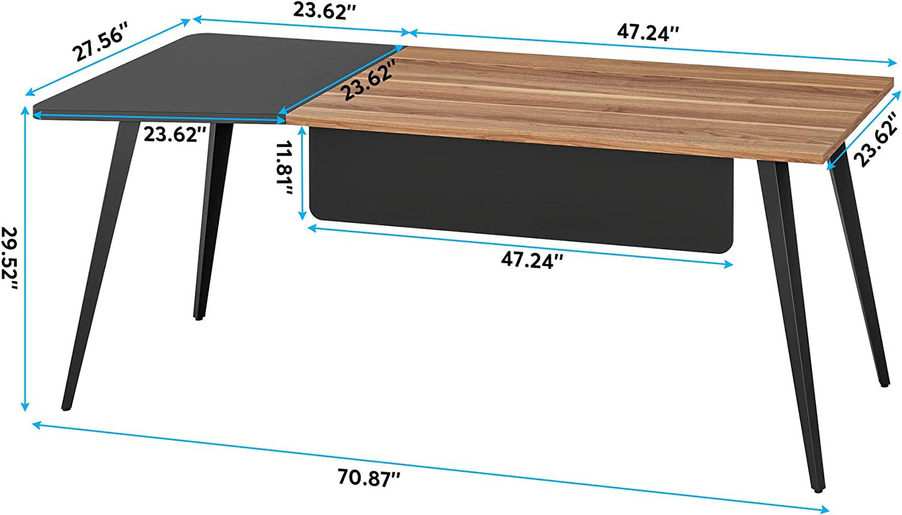 Large Computer Desk 70 Inch Executive Office Desk   Simple  Office Desk Writing Study Table Sturdy Heavy Duty Metal Desk Workstation Desk Business