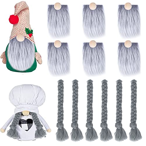 18 Pieces Gnome Beard Gray Makeup, Hair Adhesives Hair Beard for DIY Craft Christmas Decoration
