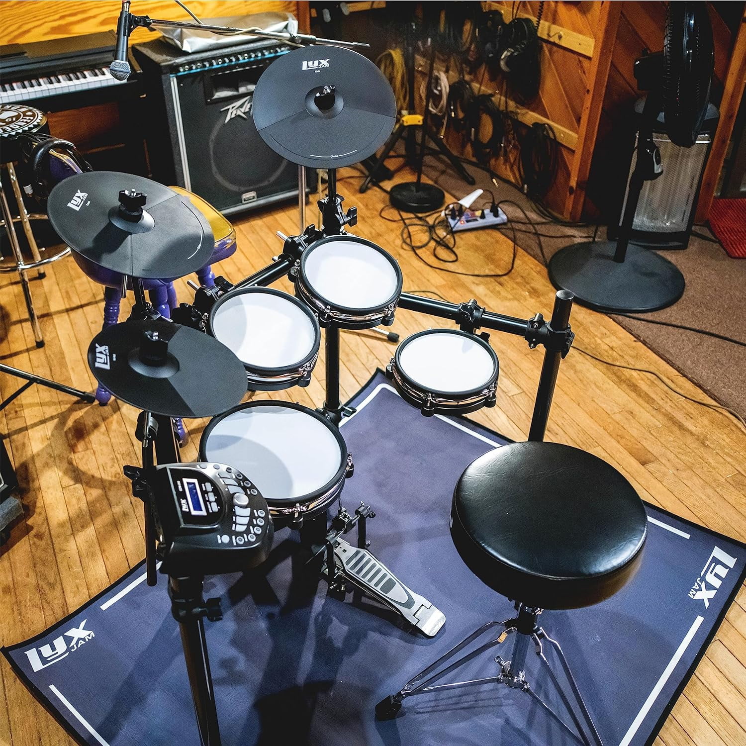 LyxJam 8-Piece Electronic Drum Set, Adult, Professional Electric Drum Set