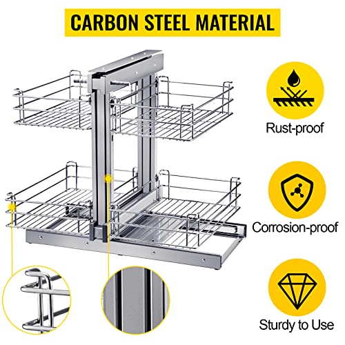 VEVOR Swing Left Blind Corner Cabinet Pull Out for 36 inch Cabinet, 2 Tier Tray Kitchen Soft Close Cloud Organizer Right Handed Open