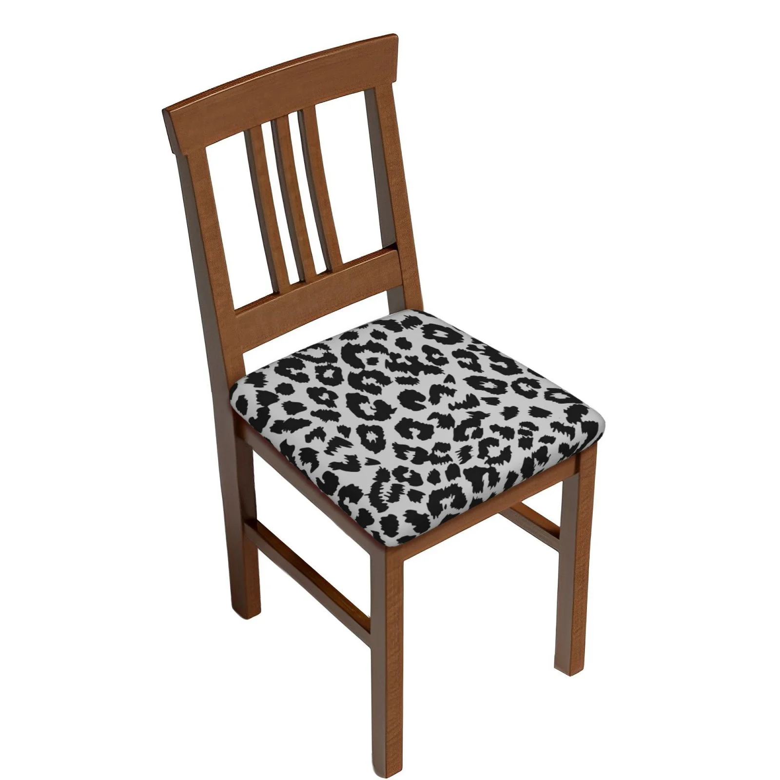 Junzan Similar To Leopard Print Print Dining Chair Seat Covers, Stretch Fitted Dining Room Upholstered Chair Seat Cushion Cover