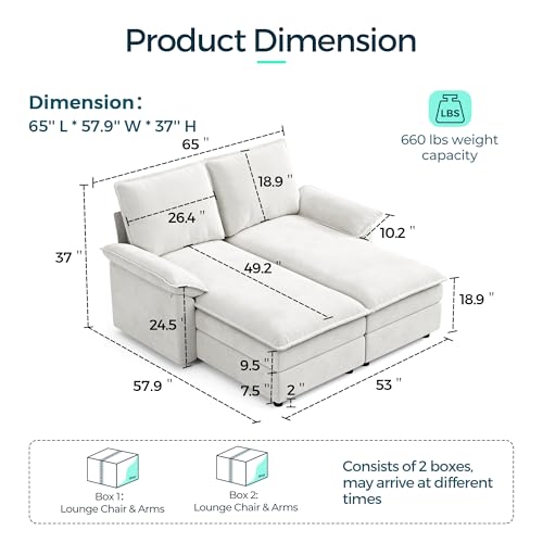 LINSY HOME Modular Sectional Couches, 115