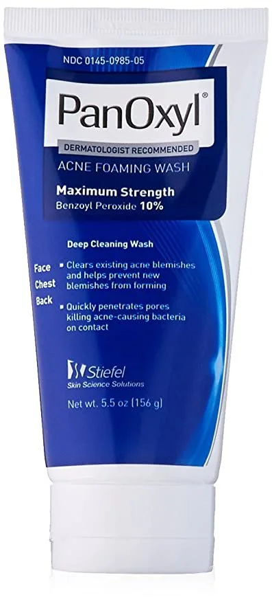 Panoxyl Acne Foaming Face Wash Benzoyl Peroxide Max Strength, 5.5oz, 3-Pack