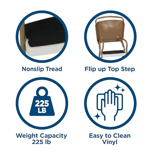 Cosco Stylaire Chair and Step Stool, 1-Pack, Black