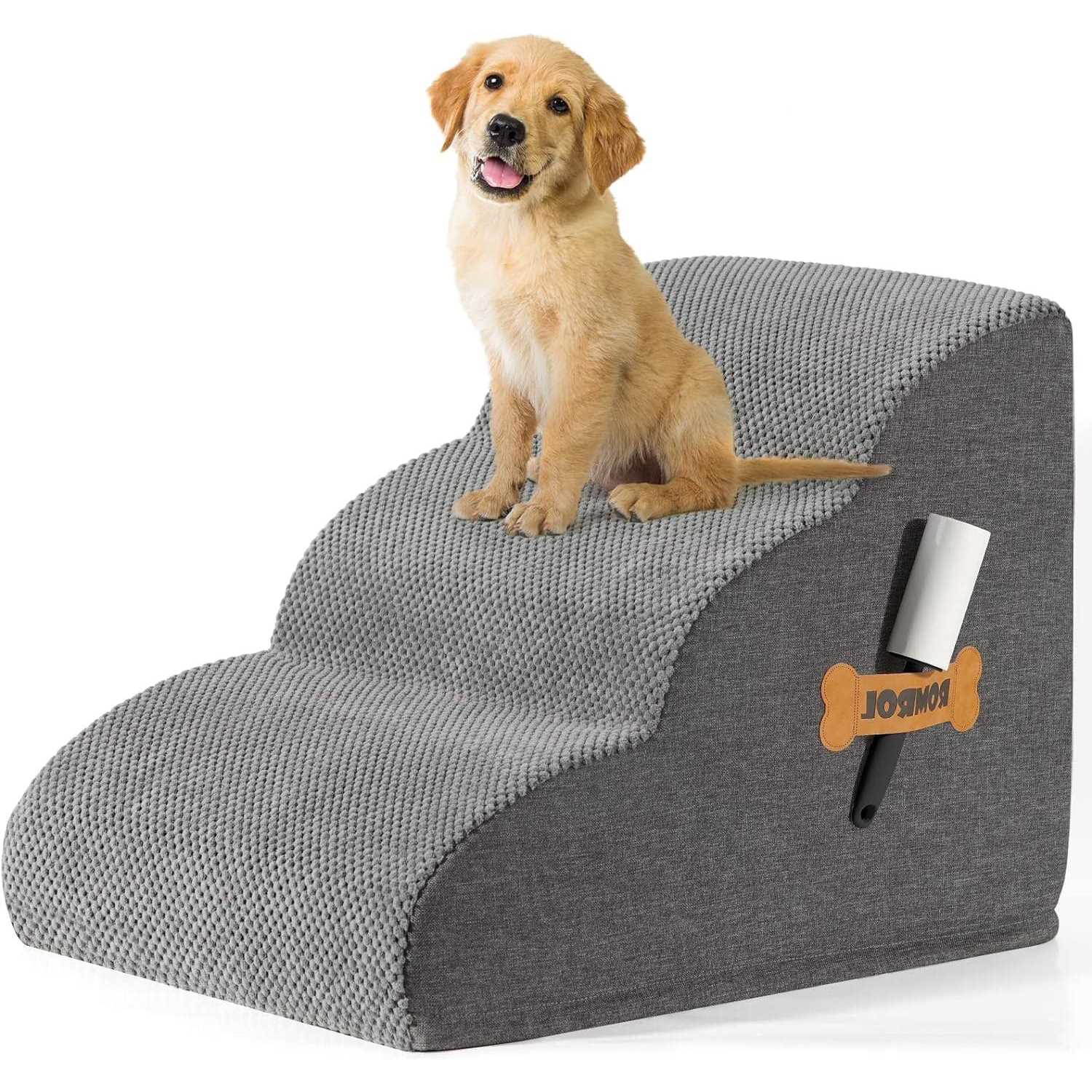 Romrol Dog Stairs Ramp for Beds Couches,Extra Wide Pet Steps with Durable Non-Slip Waterproof Fabric Cover - Pet Supplies online store