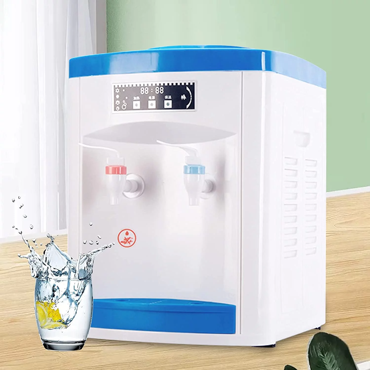 Miumaeov Countertop Water Dispenser Hot and Cold Water Dispenser Compact Mini Desktop Water Cooler Dispenser for Office Home Use