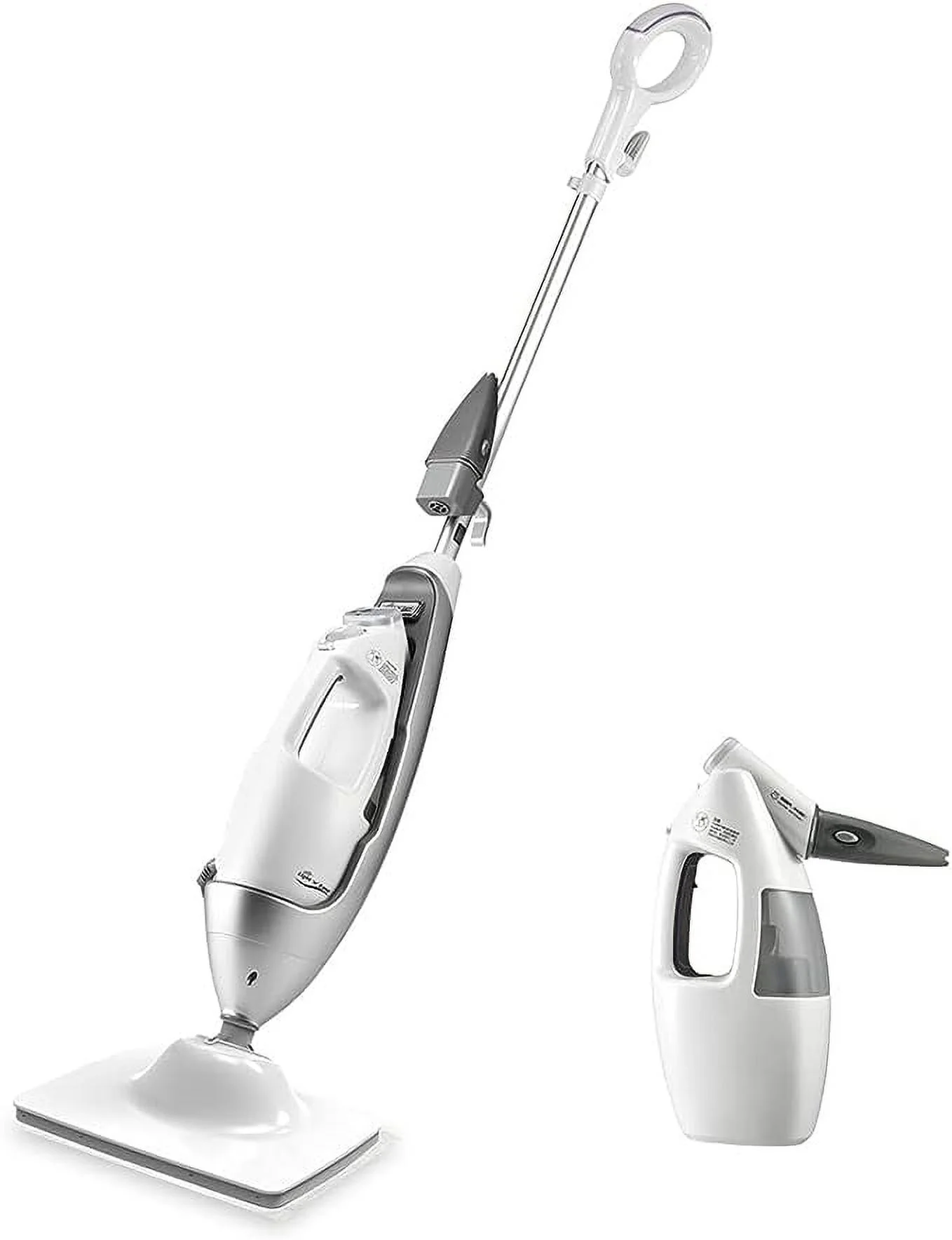 Open Box LIGHT 'N' EASY Multi-Functional Steam Mop Steamer Hardwood Floor 7688ANW - White