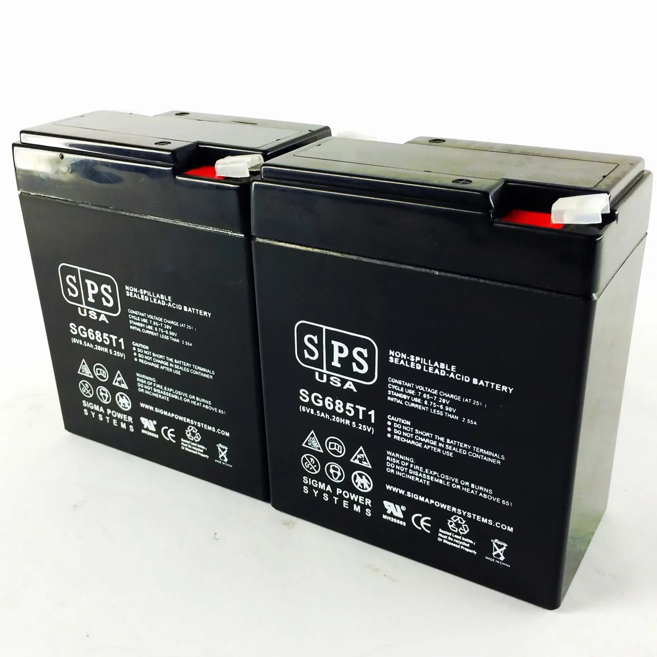 SPS Brand 6V 8.5Ah Replacement Battery (SG0685T1) for ELS BLH (2 pack)