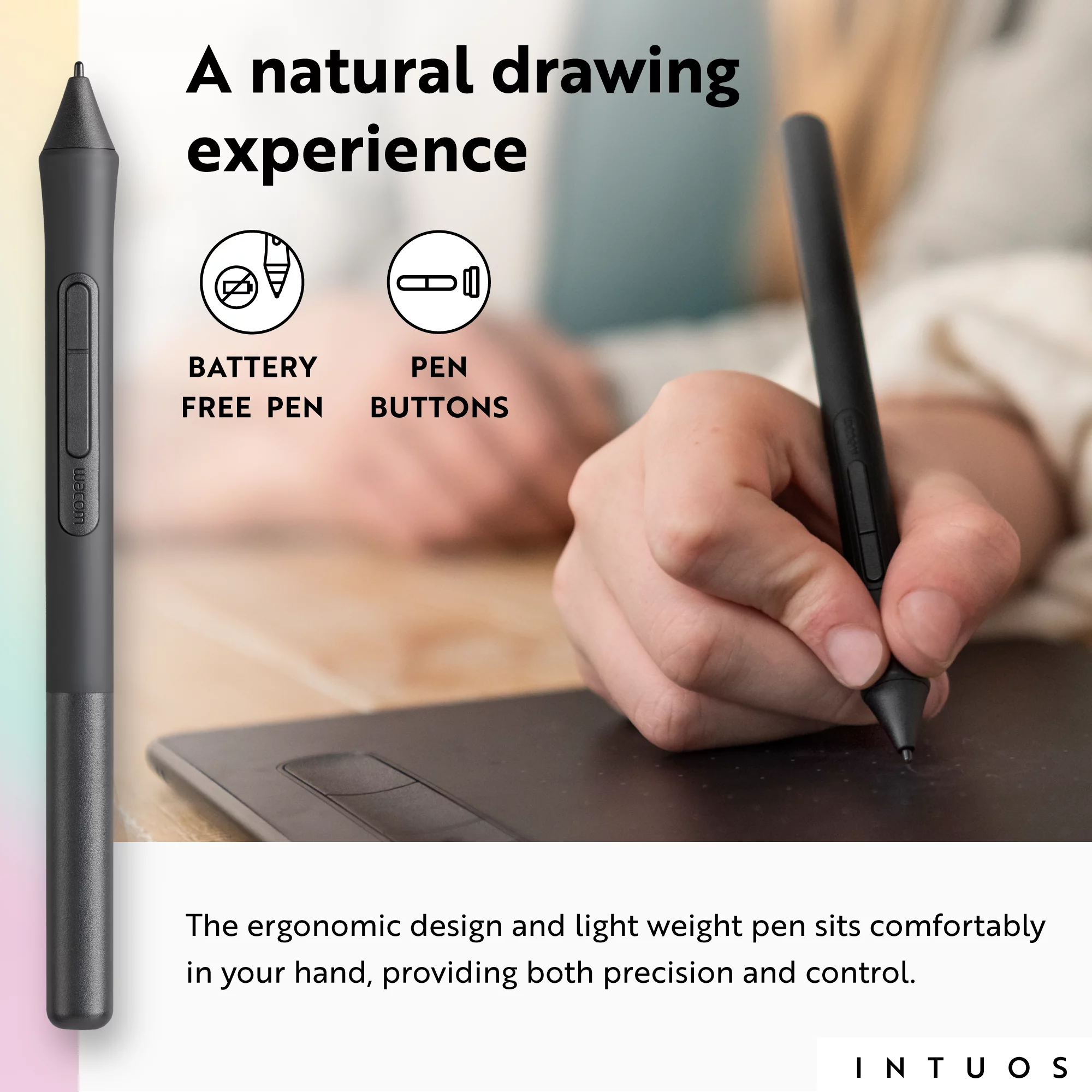 Wacom Intuos Wireless Graphics Drawing Tablet with 3 Bonus Software Included, 7.9