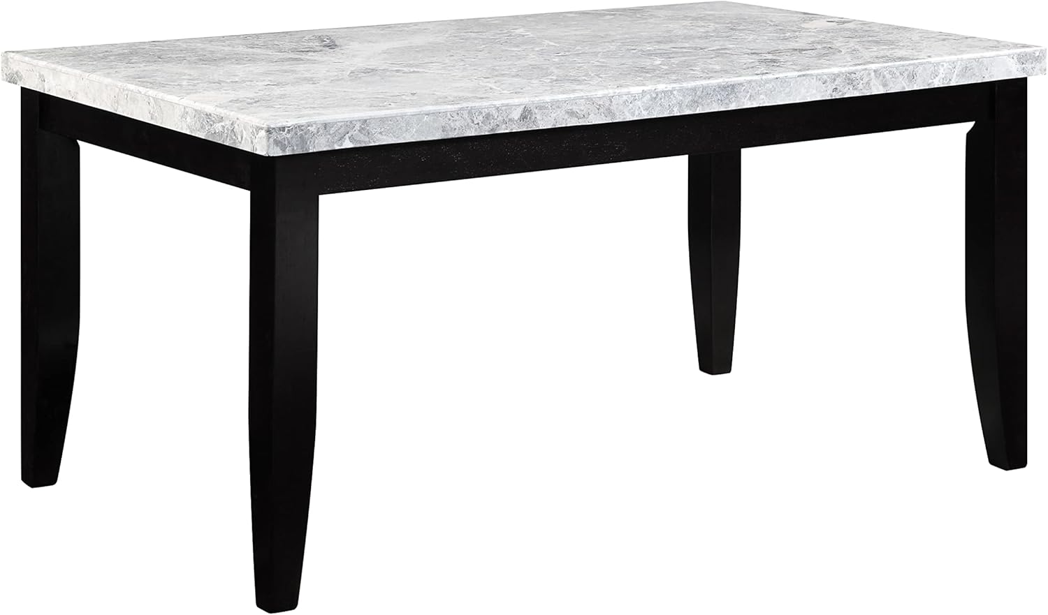 Acme Hussein Rectangular Marble Top Dining Table in Black