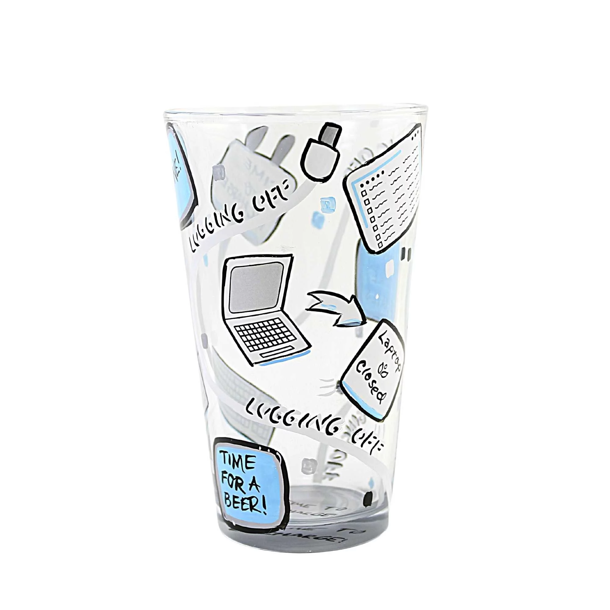 Tabletop Logging Off Pint Glass Glass Lolita Hand Painted 6011653