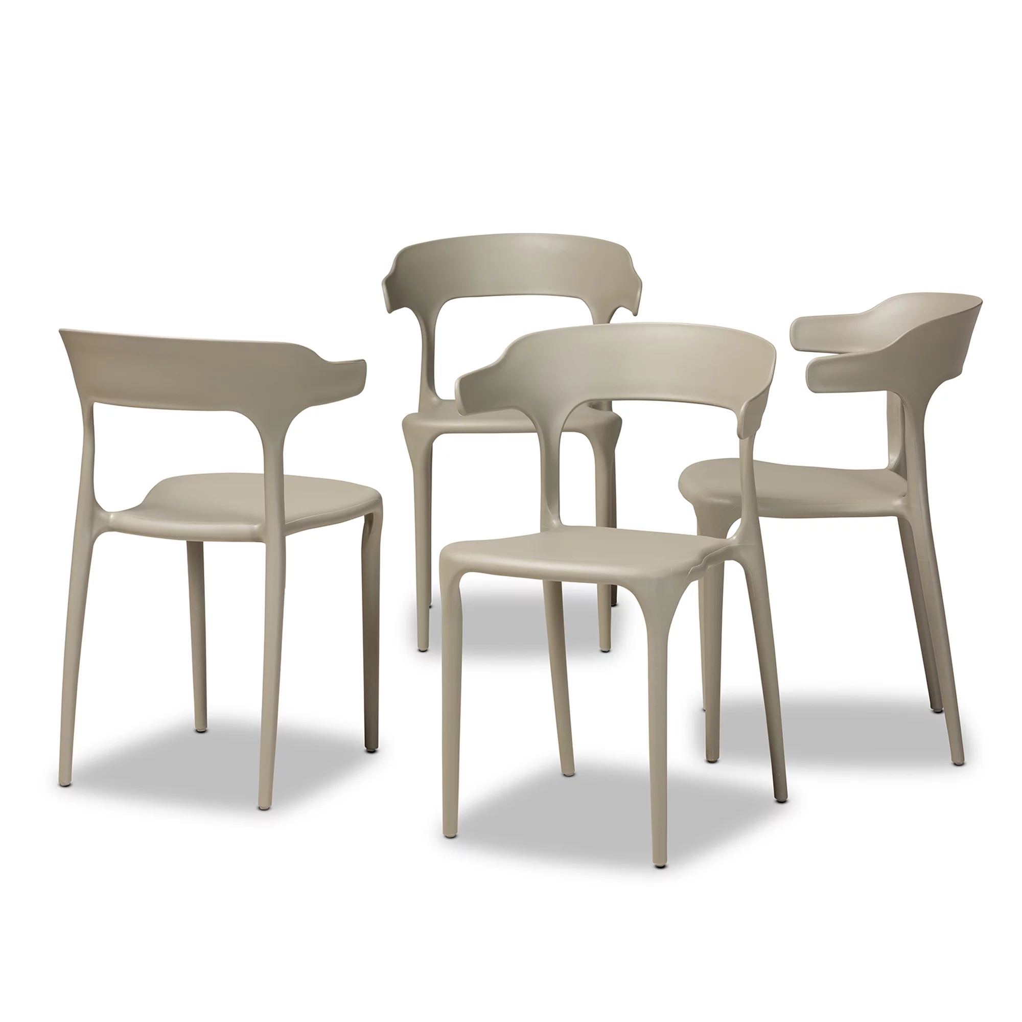 Baxton Studio Gould Dining Chair, Set of 4, Beige