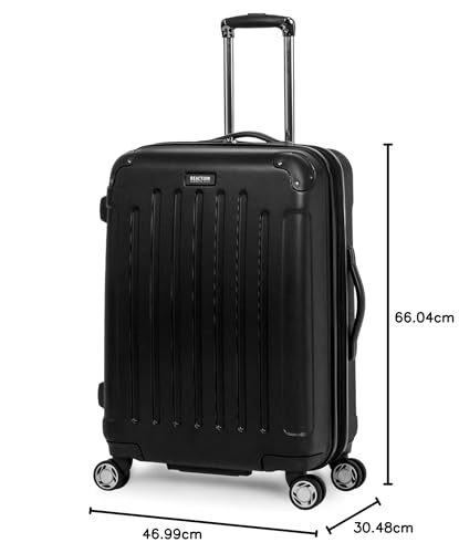 Kenneth Cole REACTION Renegade Luggage Expandable 8-Wheel Spinner Lightweight Hardside Suitcase, Navy Blue, 20-Inch Carry On