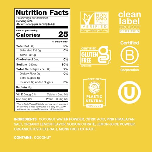 Cure Hydration | Plant-Based Electrolyte Drink Mix | No Added Sugar | FSA & HSA | Dehydration Relief Powder Made with Coconut Water | Non-GMO | Vegan | 28 Servings Jar - Berry Pomegranate