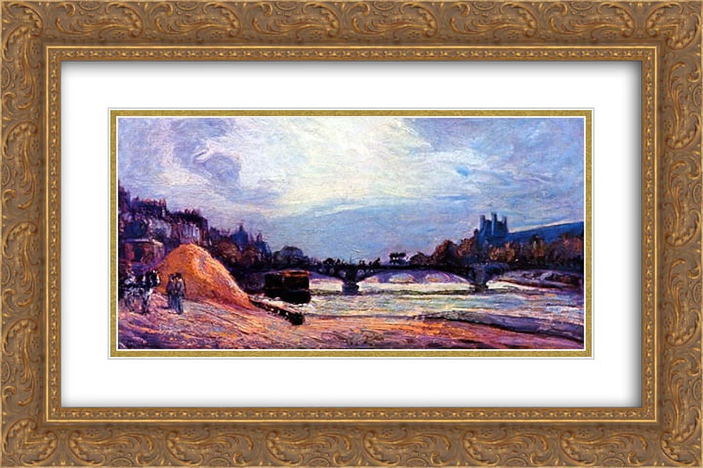 Armand Guillaumin 2x Matted 24x16 Gold Ornate Framed Art Print 'Le Pont des Arts'