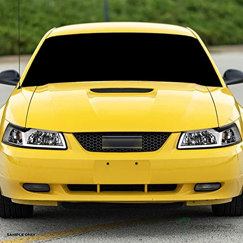7422440591543 Compatible With 1999-2004 Ford Mustang Switchback Sequential LED Strip Bar Chrome Housing Headlights With Amber Reflector