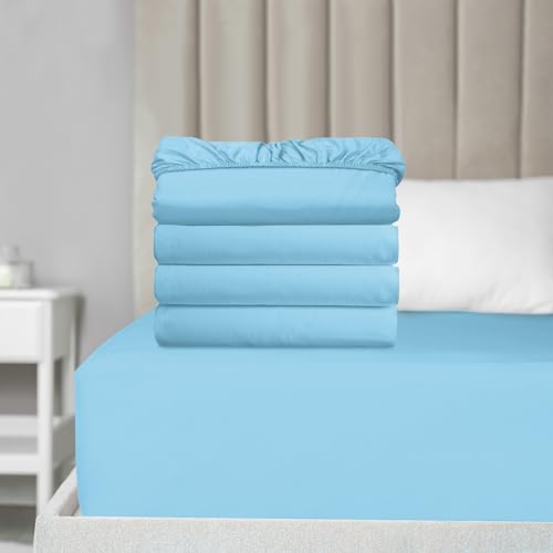Elegant Comfort Super Soft Bulk 6-Pack Extra Deep Pocket 1500 Premium Hotel Quality Microfiber Fitted Sheet for High Mattress up to 21