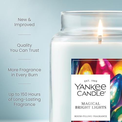 Yankee Candle Balsam & Cedar, Holiday Scented Candle, 22oz Large Jar with up to 150 Hour Burn Time, Giftable