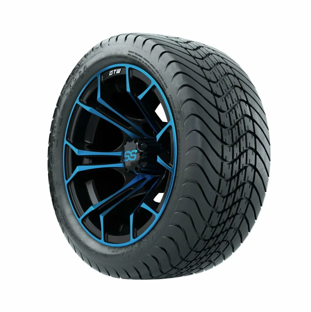 GTW Spyder 12 inch  Blue/Black Wheel on 215/35-12 (18