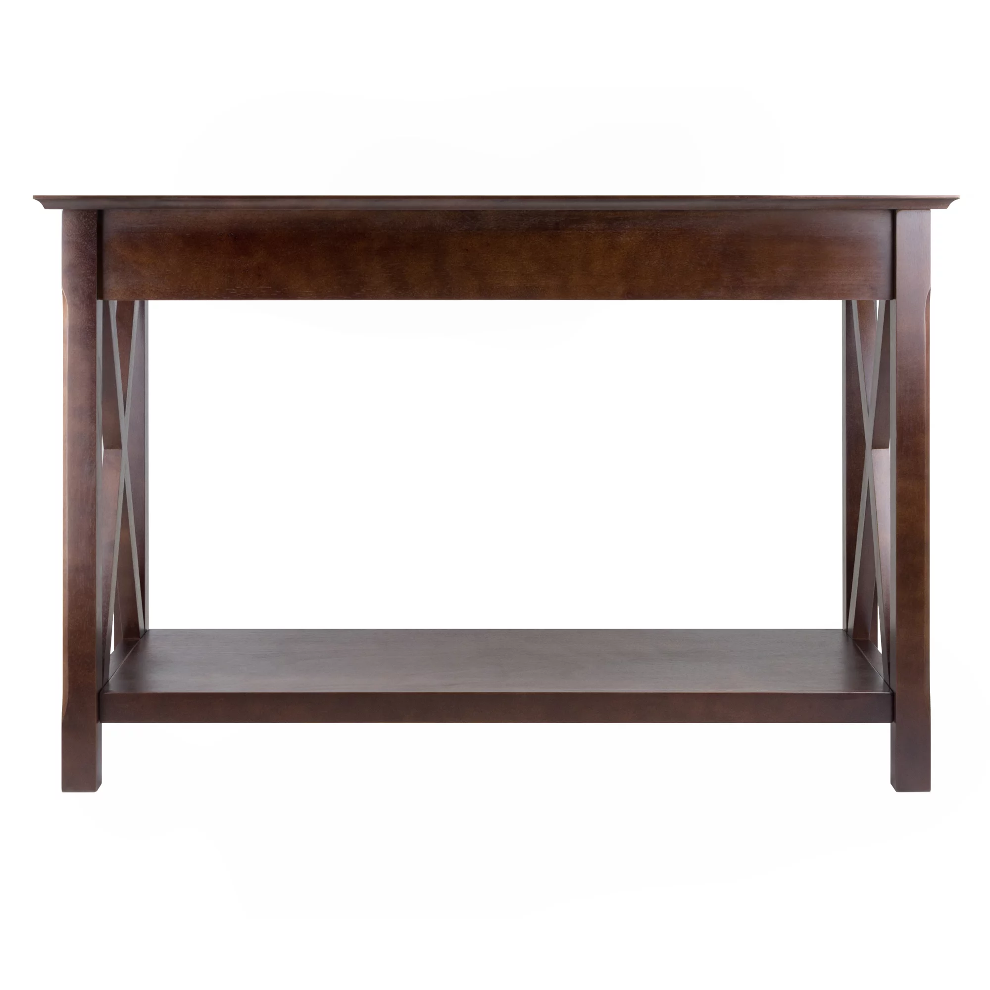 Winsome Wood Xola X Panel Console Table with Drawers, Cappuccino