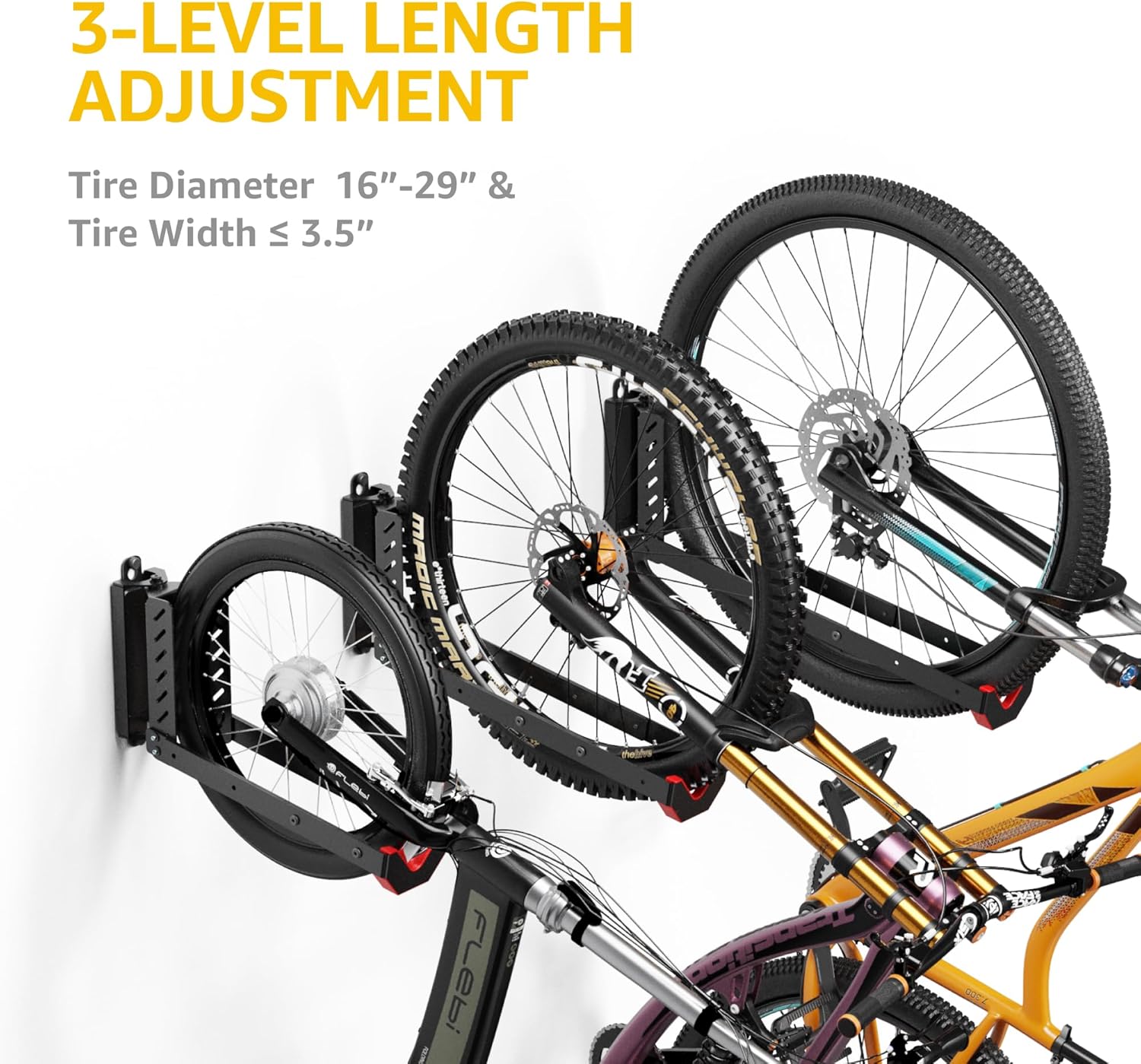 Swivel Bike Wall Mount, Swivel Bike Rack + No Heavy Lifting Required Bike Wall Mount, Space-Saving Bike Rack Garage