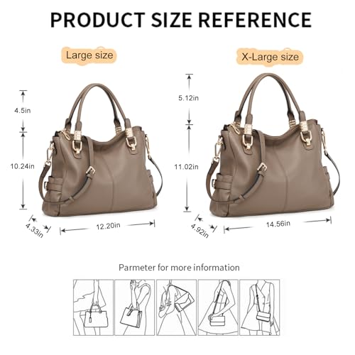 Kattee Soft Women Genuine Leather Purses and Handbags Satchel Tote Shoulder Bag