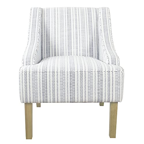 HomePop Velvet Swoop Arm Accent Chair, Suri Blue