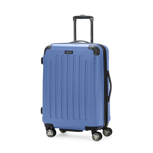 Kenneth Cole REACTION Renegade Luggage Expandable 8-Wheel Spinner Lightweight Hardside Suitcase, Navy Blue, 20-Inch Carry On