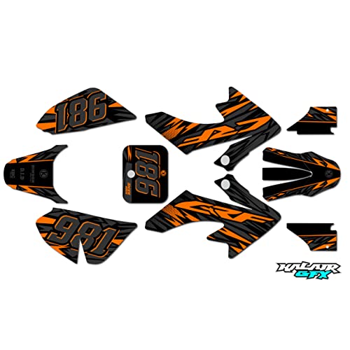 Graphics Kit for Honda CRF50 (2004-2012) Twitch Series Cyan 09 Mil - Dirt Pit Bike Motorcycle Stickers, Dirtbike Racing Automotive Decal Motocross Accessories no-Plastics