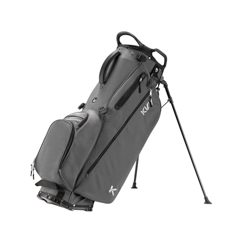 KVV Lightweight Golf Stand Bag with 7 Way Full-Length Dividers, 5 Zippered Pockets, Automatically Adjustable Dual Straps，Elegant Design