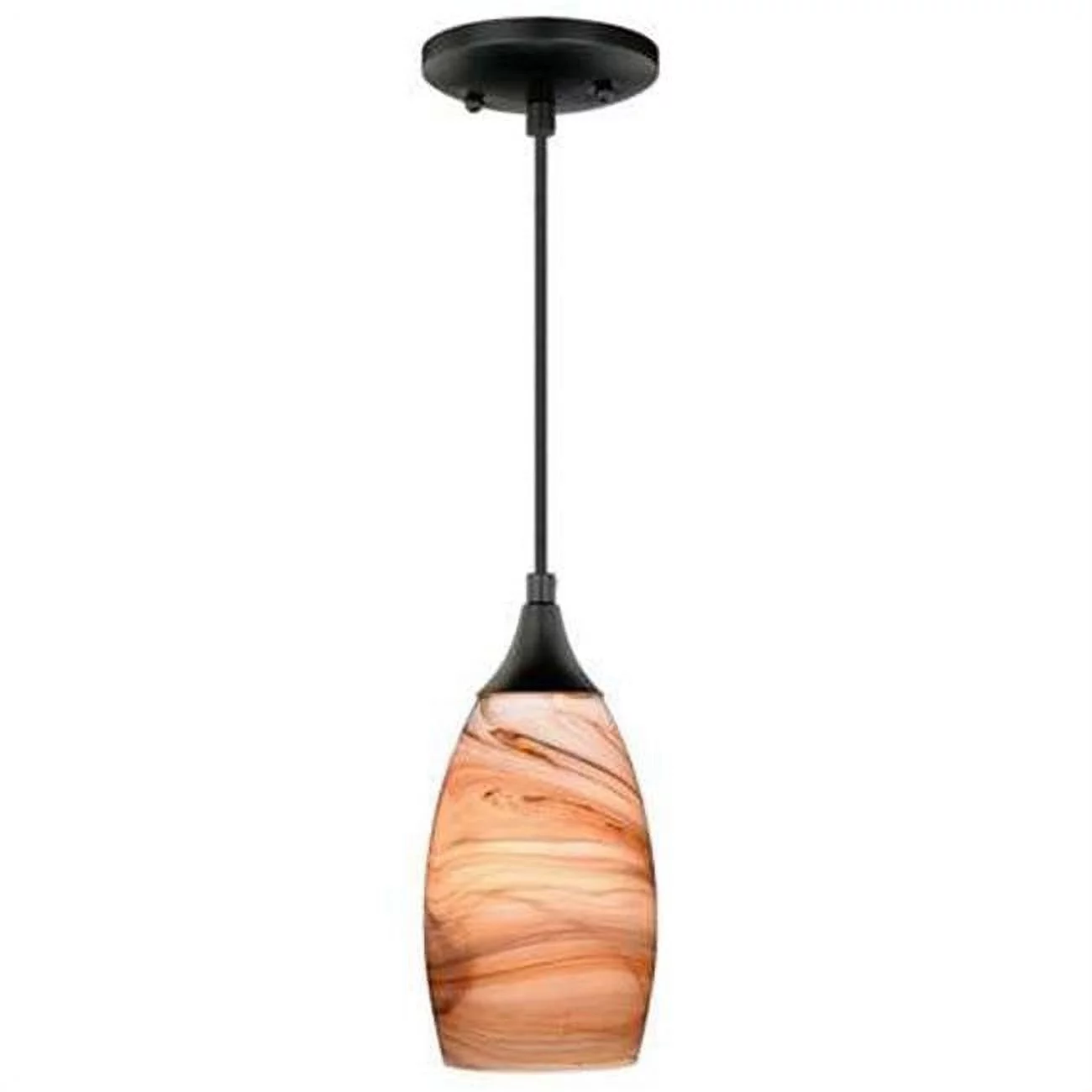 Milano Toffee Swirl Glass Mini Pendant - Oil Rubbed Bronze Finish