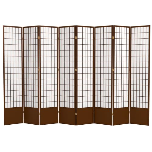 Red Lantern 7 ft. Tall Window Pane Shoji Screen-White-3 Panels Room Divider