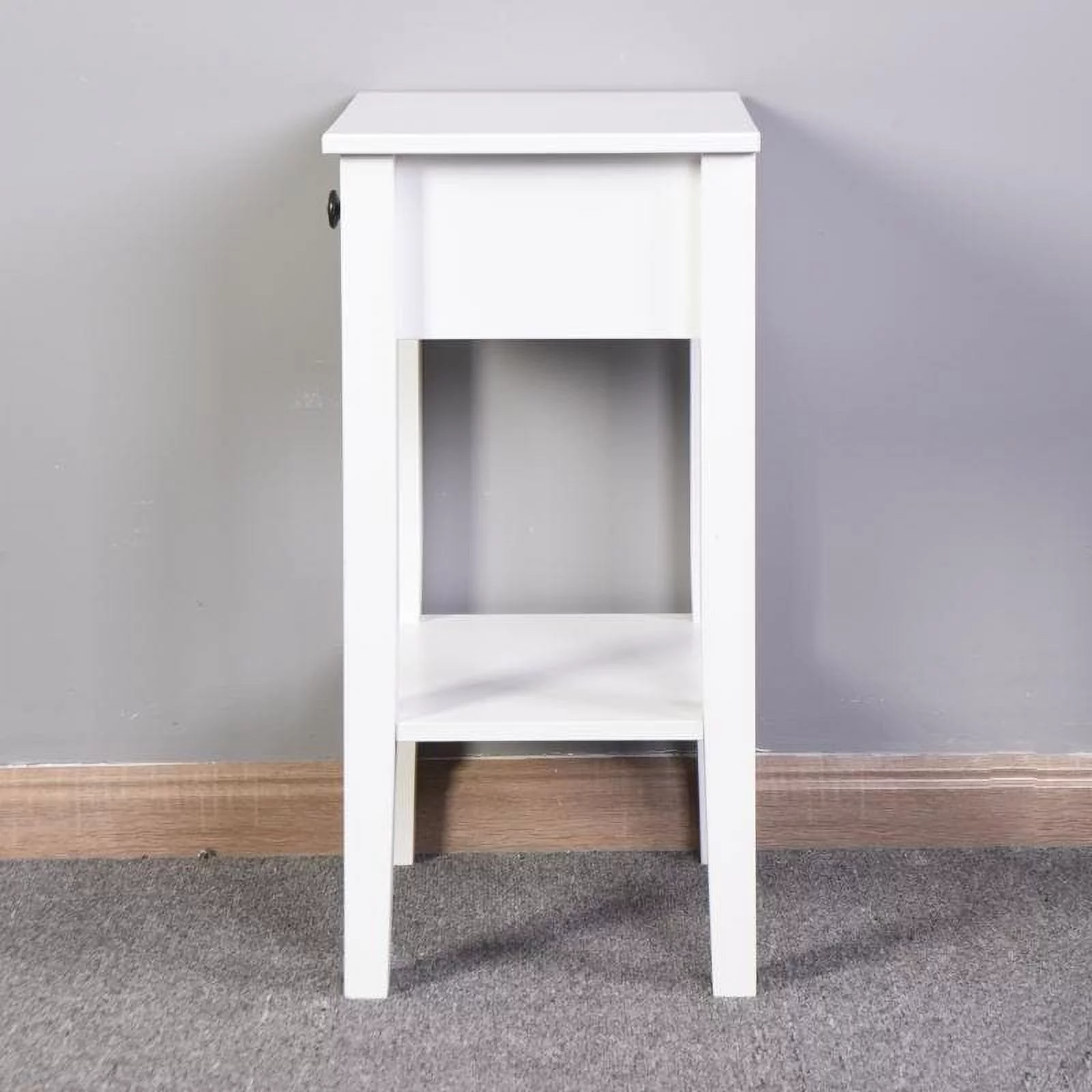 Nestfair White Bathroom Floor-standing Storage Table with Drawer