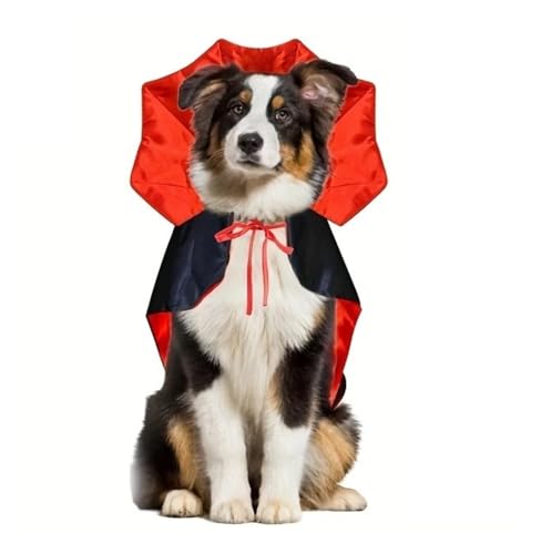 Pet Vampire Cape Cloak 5/8 Pcs Halloween Vampire Devil Cloak Cape Red Black Adjustable Pet Cosplay Accessory(5pcs)