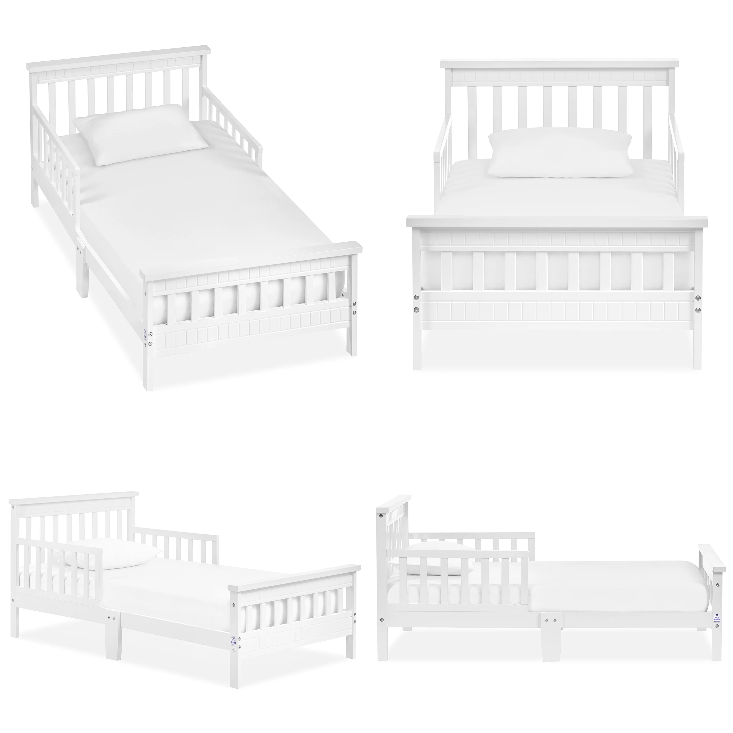 Dream On Me San-Fran Toddler Bed made with Sustainable New Zealand Pinewood, White