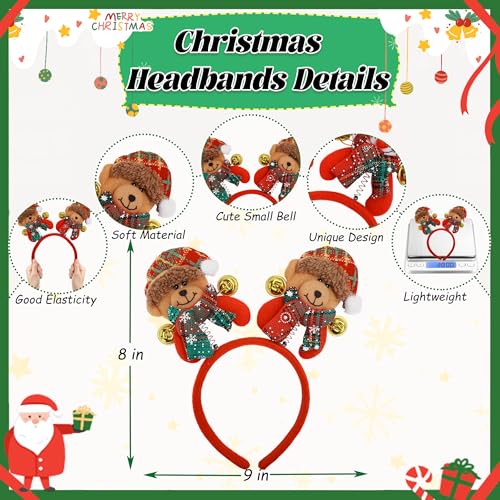 18PCS Christmas Glasses and Holiday Headbands Adult Set Christmas Photo Booth Props Party Decoration Accessories for Xmas Party Supplies Holiday Favors (18)