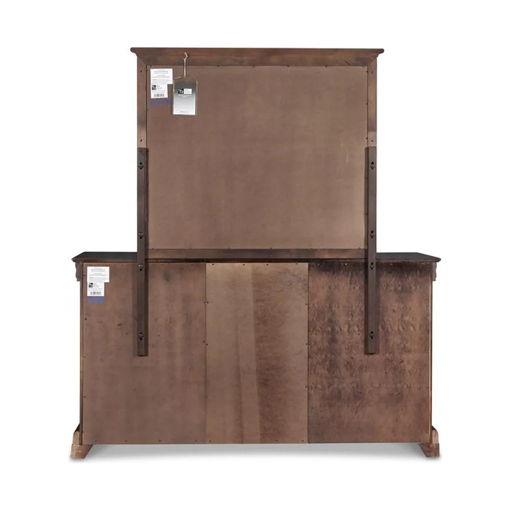 New Classic Furniture Versailles Solid Wood Engineered Wood Dresser in Cherry