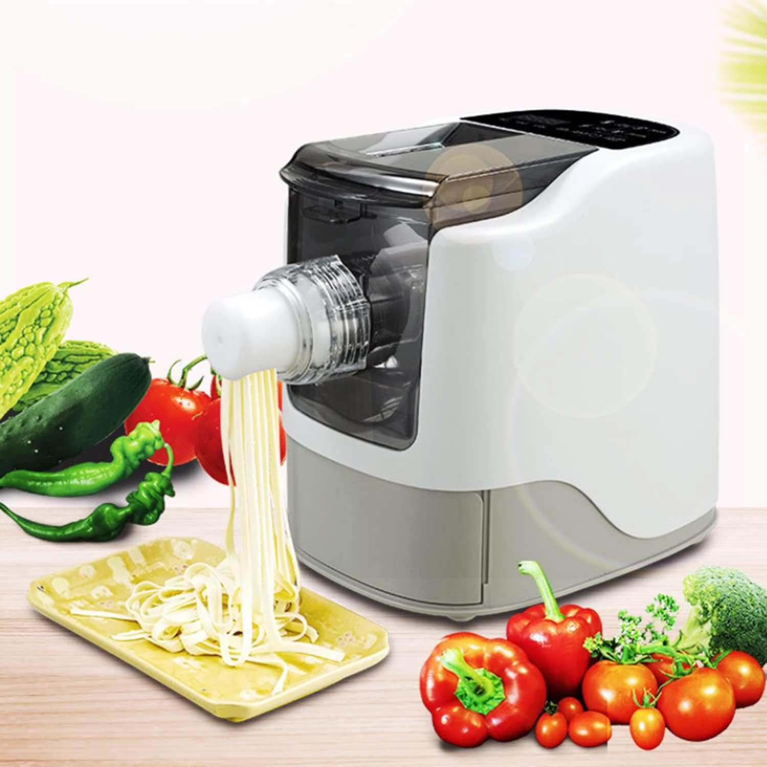 YILEFU Intelligent Fully Automatic Electric Home Pasta Machine Noodle Pasta Maker Making Machine Pasta Extruder 260W with 13 Noodle Molds Saves Time and Effort and is Beginner Friendly