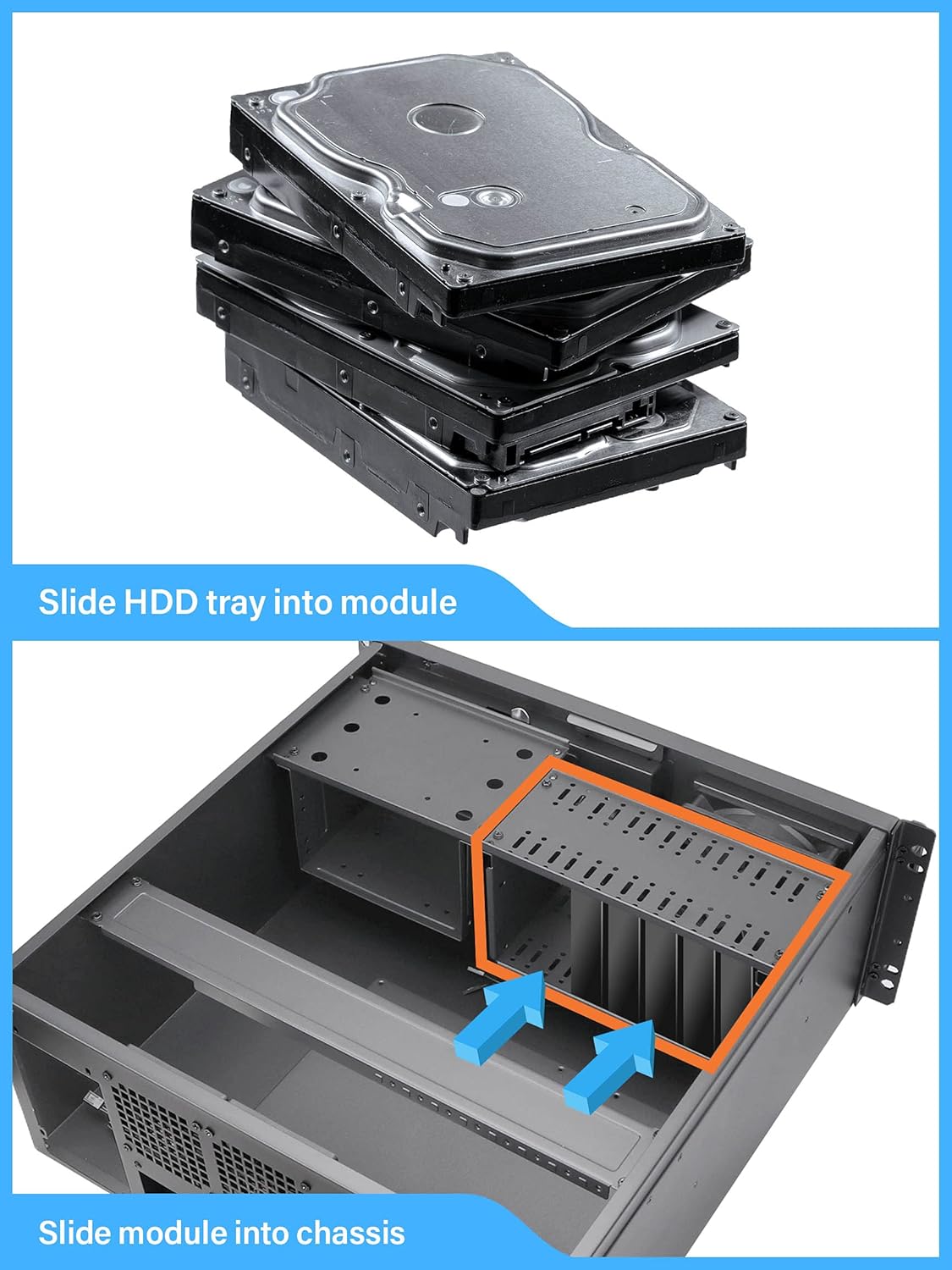 Rosewill 4U Server Chassis 11 Bay Server Case 8X 3.5 + 3X 5.25 HDD, E-ATX, Rackmount Server Case, Include Front 5X 120mm Fans Rear 2X 80mm Fans Metal Rack Mount Computer Case 25 Deep, RSV-L4000U