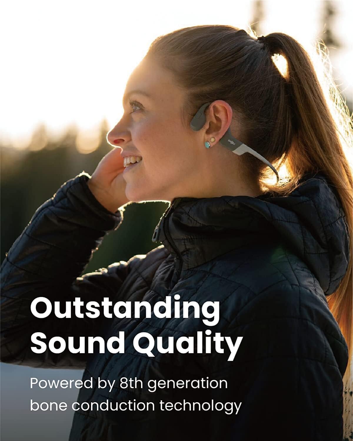 SHOKZ OpenRun Bluetooth Bone Conduction Running Headphones - SS23 - One - Grey