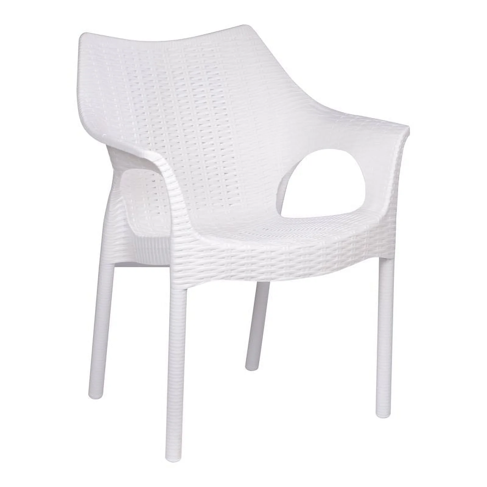 Strata Furniture Carina Weatherproof Chairs in White (Set of 2)
