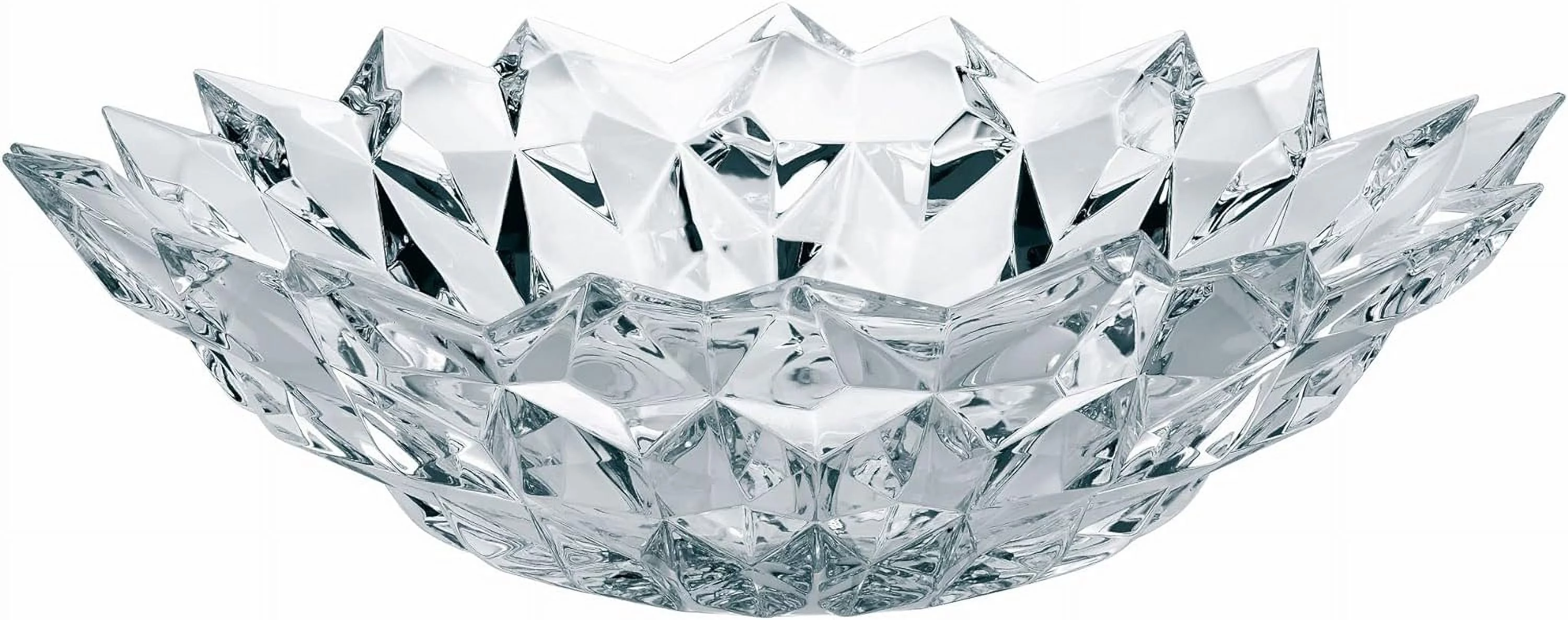 Quartz Collection Crystal Bowl, 12.6 Inches, Clear, Decorative Glass Bowl For Fruit, Kitchen, Centerpieces, And Other Home Décor, Dishwasher Safe