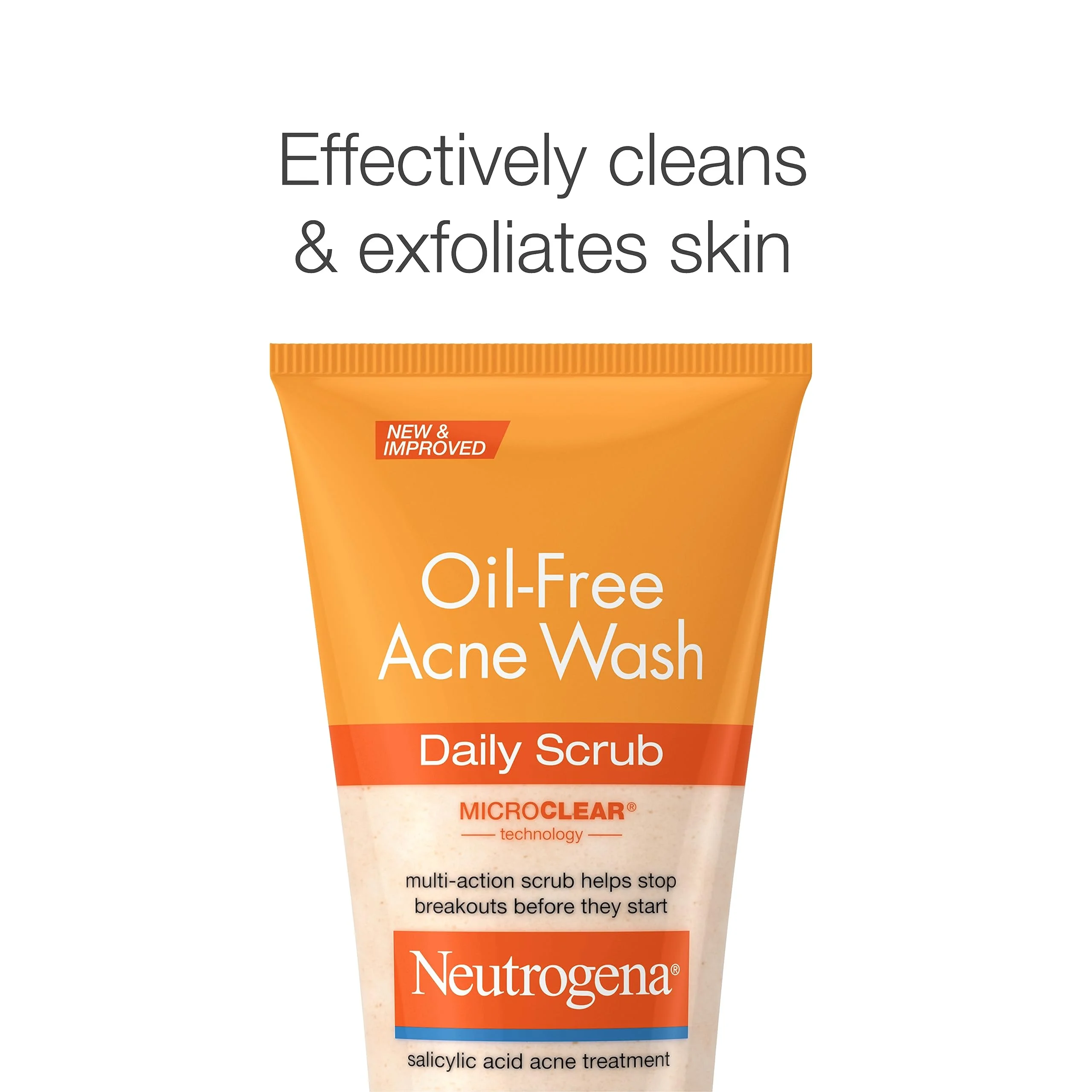Clear Skin Delight: Neutrogena Oil-Free Acne Face Scrub - 2% Salicylic Acid Treatment, Your Daily Breakout Buster! Exfoliating Facial Cleanser for Acne-Prone Skin - Twin Pack, 2 X 4.2 Fl. Oz