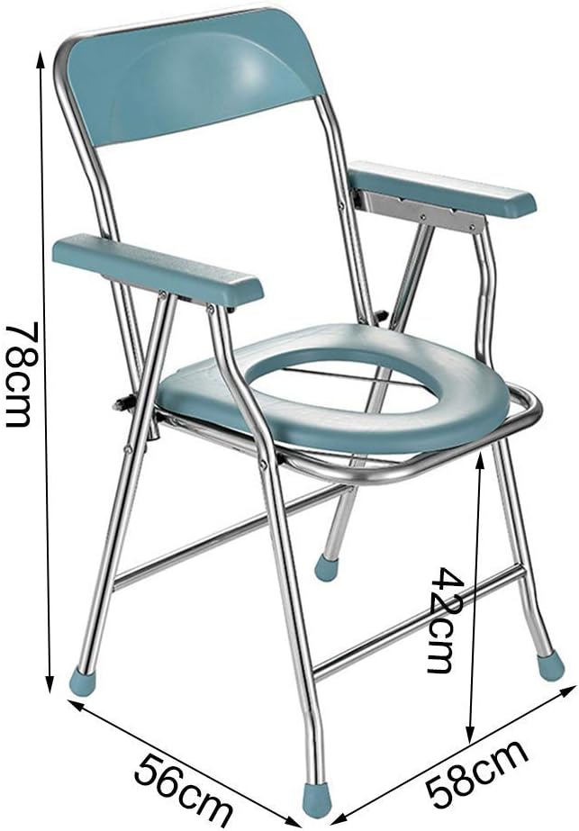 KOHARA Commode Chair Bathroom Safety Frame Toilet Seat Shower Chair Folding Toilet Chair Bedside Potty Chair for Elderly Seniors, Disabled, Handicapped