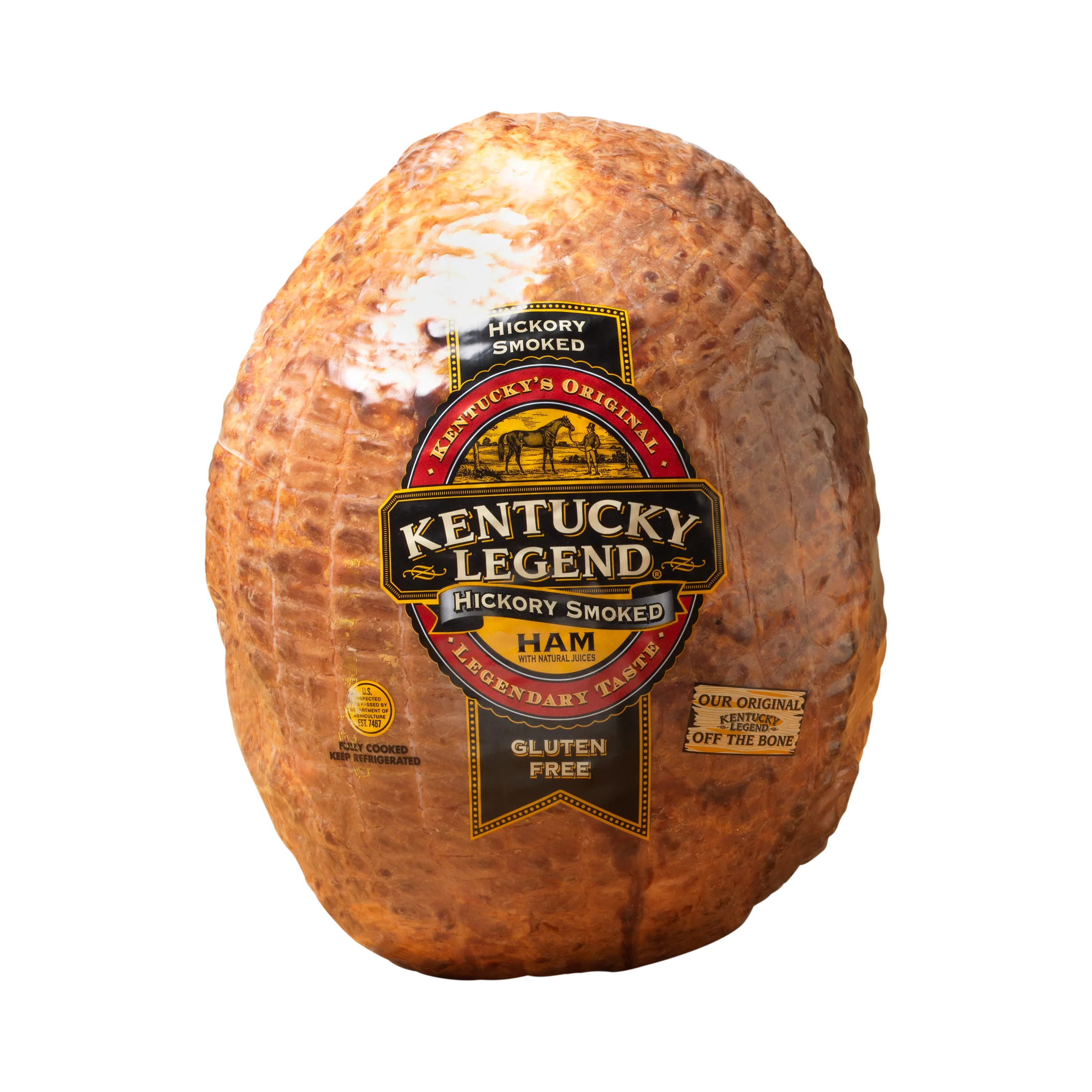 Kentucky Legend Whole Natural Juice Smoked Ham, Gluten-Free, 3 oz Serving Size, Packaged in Plastic
