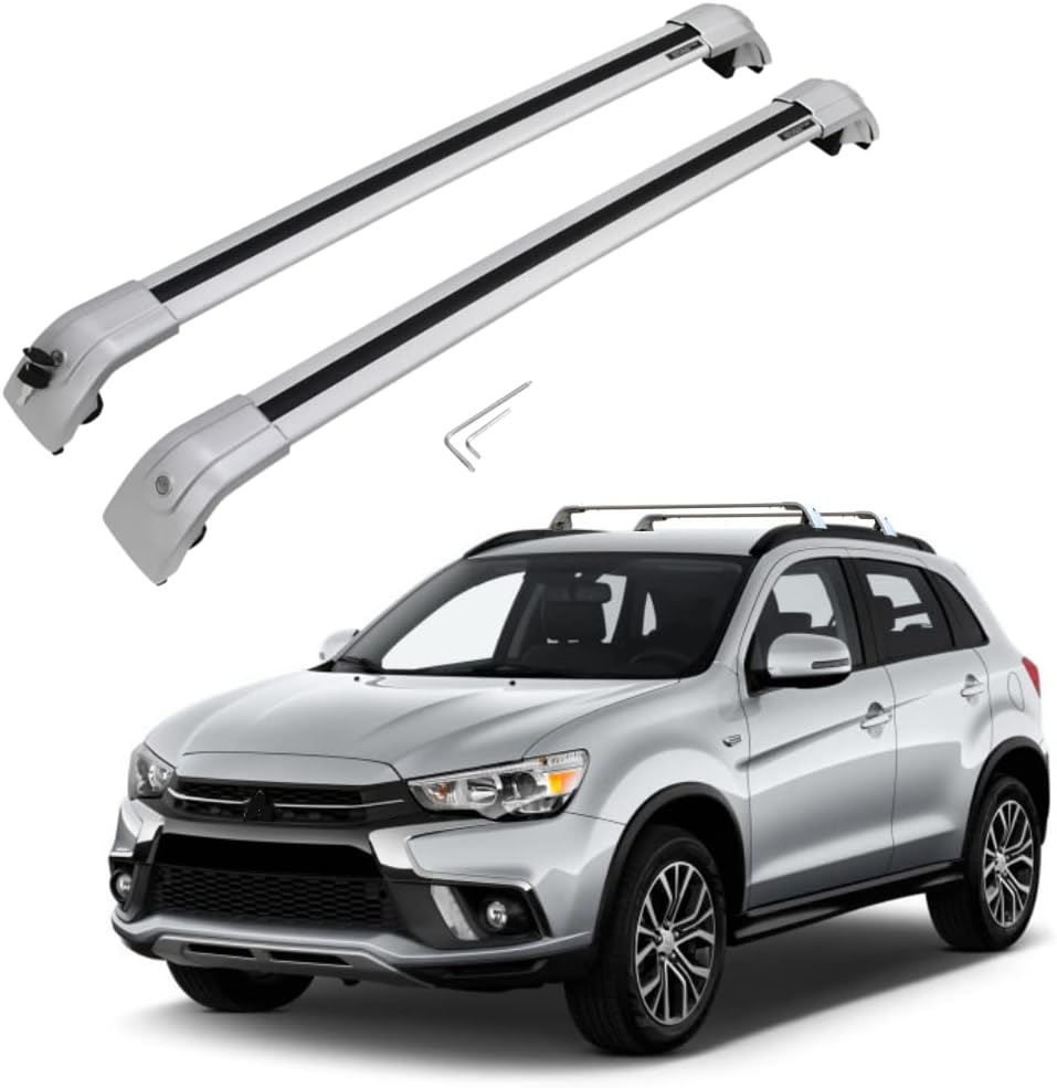 Roof Rack Cross Bars fit for Mitsubishi Outlander Sport 2010-2022 Aluminum Cross Bar Replacement for Rooftop Cargo Carrier Bag Luggage Kayak Canoe Bike Snowboard Skiboard