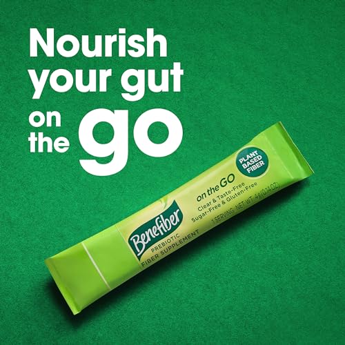 Benefiber On The Go Prebiotic Fiber Supplement Powder for Digestive Health, Daily Powder, Unflavored Stick Packs - 36 Sticks (Pack of 2)