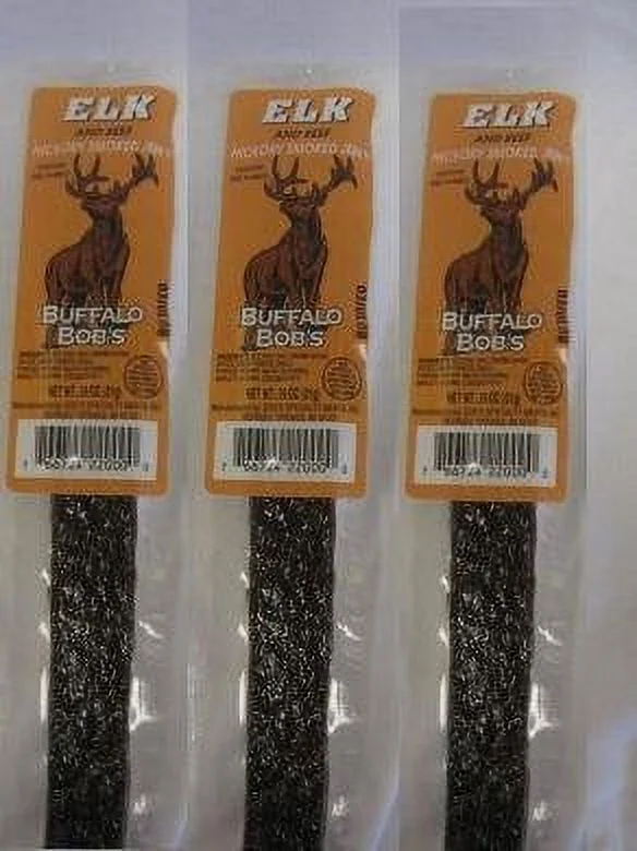 Delicious Buffalo Bob's Elk Jerky 12 Pack - A Savory Treat for Meat Lovers!